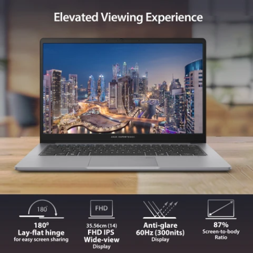 ASUS ExpertBook PM1503CDA-S70546WS Laptop (AMD Ryzen 5 Hexa-Core 150, 16GB RAM, 512GB SSD) – 15.6-inch FHD IPS Display, Fingerprint Reader, Backlit Keyboard, LAN Port, Military-Grade Durability, Windows 11 + MS Office, Misty Grey with ADP - Image 2