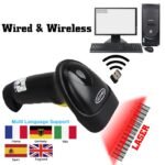 Wireless Barcode Scanner Reader - Laser 2.4G 10m Storage function