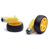 2Pcs Plastic Tire Wheel with Gear Motor Dual Shaft for Arduino Smart Car Robot