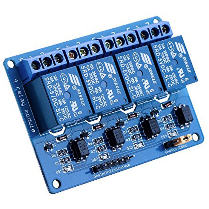4 Channel DC 5V Relay Module with Optocoupler for Arduino UNO