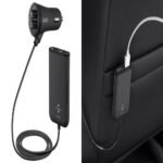 4 USB Ports for Front and Backseat Charging, 2 Front Seat USB Ports with Shared 2.4 Amp and 1 Backseat Dual-Port Hub with 2.4 Amp / Por
