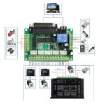 5 Axis CNC Interface Adapter Breakout Board For Stepper Motor Driver Mach3 + USB Cable, mach3 CNC controller