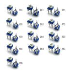 65pcs Trimming Potentiometer top adjustment 100ohm-1Mohm Variable Resistors Assorted