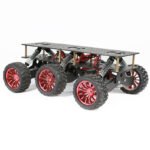 6WD Metal Robot Cross-country Chassis DIY Platform for Arduino robot WIFI Car Off-road Climbing Raspberry Pi color black