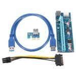 6pcs USB 3.0 PCI-E Riser Express 1X 4x 8x 16x Extender Riser Adapter Card SATA 15pin Male to 6pin Power Cable