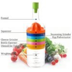 8 in 1 Bottle - Multi Kitchen Tool Bottle Set Gadget ( Funnel, Juicer Lemon Squeezer, Spice Grater, Egg Masher, Cheese Grater, Egg Separator, Measuring Cup, Can Opener