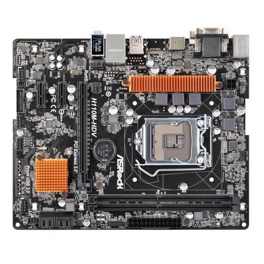 ASRock H110M-HDV LGA 1151 Intel H110 HDMI SATA 6Gb/s USB 3.0 Micro ATX Intel Motherboard - Image 2