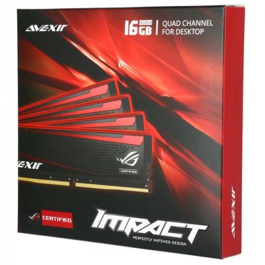 AVEXIR DESKTOP RAM IMPACT ROG CERTIFIED - 16GB (8GBx2) DDR4 2666MHZ RED