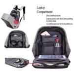 Anti Theft Backpack 2.0 (16 inch) of high quality material with additional features (metal handle for grip, 2 side pockets for bottle holder, additional external zip, USB + aux extension for charging and music