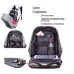 Anti Theft Backpack 2.0 (16 inch) with additional features (metal handle for grip, 2 side pockets for bottle holder, additional external zip,USB aux extension for charging and music)