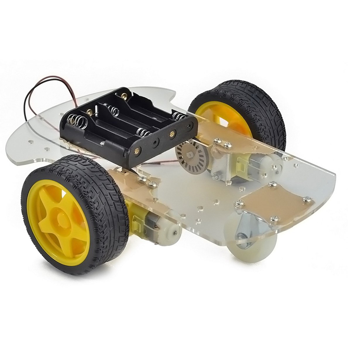 BO ROBOT KIT-4WD includes- Motors, Chassis, Clamps, Wheels, Screws