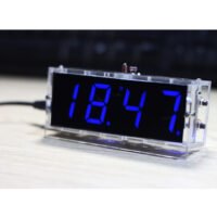 Blue LED Electronic Clock Time Thermometer Microcontroller Digital Clock DIY Kit With Tutorial