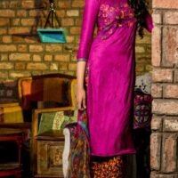 Pink and Yellow Palazo  Pure Pashmina Embroidered Salwar Suit