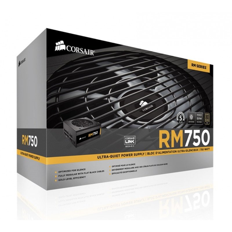 CORSAIR SMPS RM750 - 750 WATT 80 PLUS GOLD CERTIFICATION FULLY MODULAR