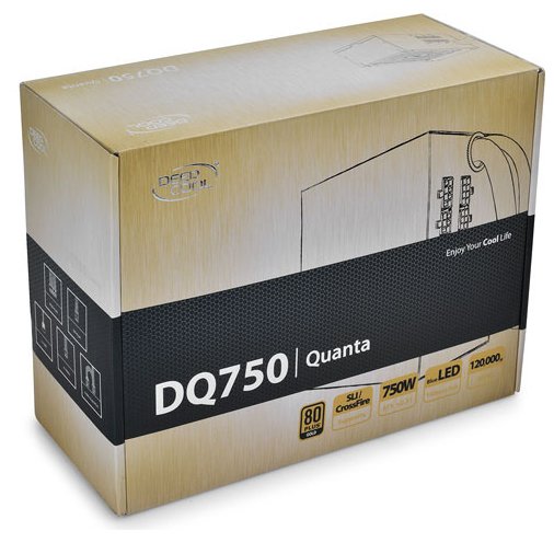 DEEPCOOL SMPS QUANTA DQ750 - 750 WATT 80 PLUS GOLD CERTIFICATION FULLY MODULAR