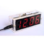 DIY Kit Red LED Electronic Clock Microcontroller Digital Clock Time Thermometer With Talking Clock and PDF