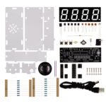 Digital Clock DIY Kit Compact 4-digit DIY LED Electronic Clock Microcontroller Light Control Temperature Date Time Display