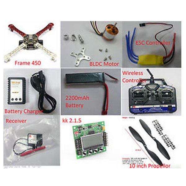 F450 Quadcopter Complete DIY Kit 2200KV BLDC- KK2.1.5-30A