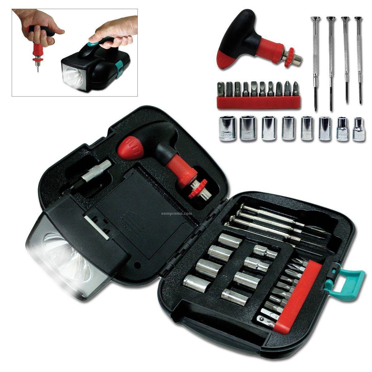Flashlight with Tool Box - Mutifunction tool kit flashlight for home, office , car and other outdoor purpose