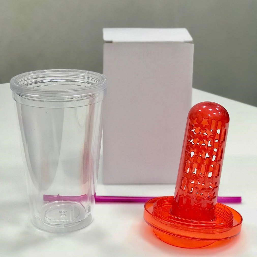 Fresh fruit juice Infuser bottle with straw - Image 2