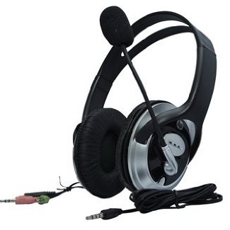Intex MAGNA USB Over-Ear Headphone with Mic (Black and Silver)