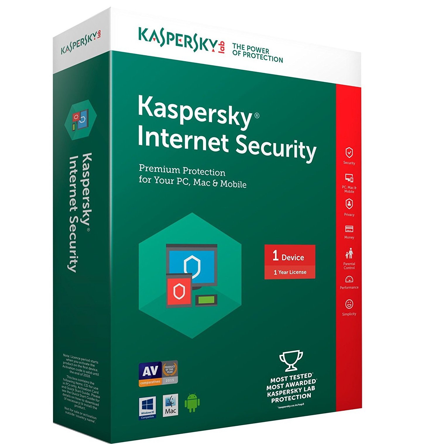 Kaspersky Internet Security Latest version - 3 Users, 1 Year