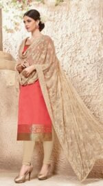 Banarasi Peach Salwar Suit With Heavy Dupatta