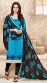 Banarasi Blue & Black Salwar Suit With Heavy Dupatta