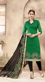 Banarasi Green& Black Salwar Suit With Heavy Dupatta