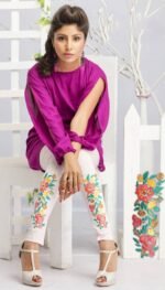 Embroidered White Legging with Floral Embroidery