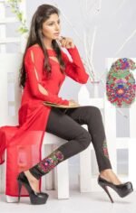 Embroidered Grey Legging with Multi Embroidery