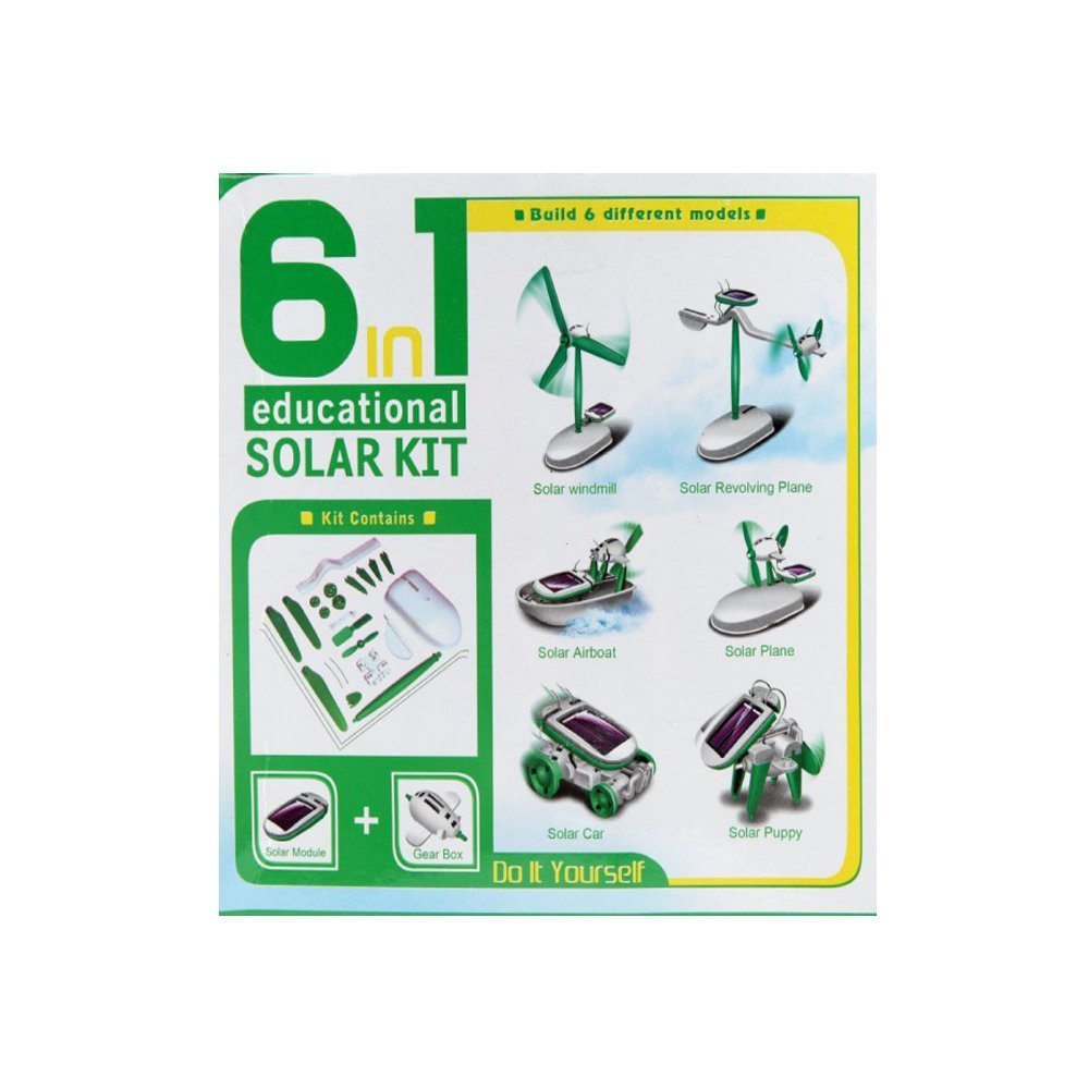 NEW 6 IN 1 EDUCATIONAL SOLAR POWER ENERGY ROBOT TOY KIT