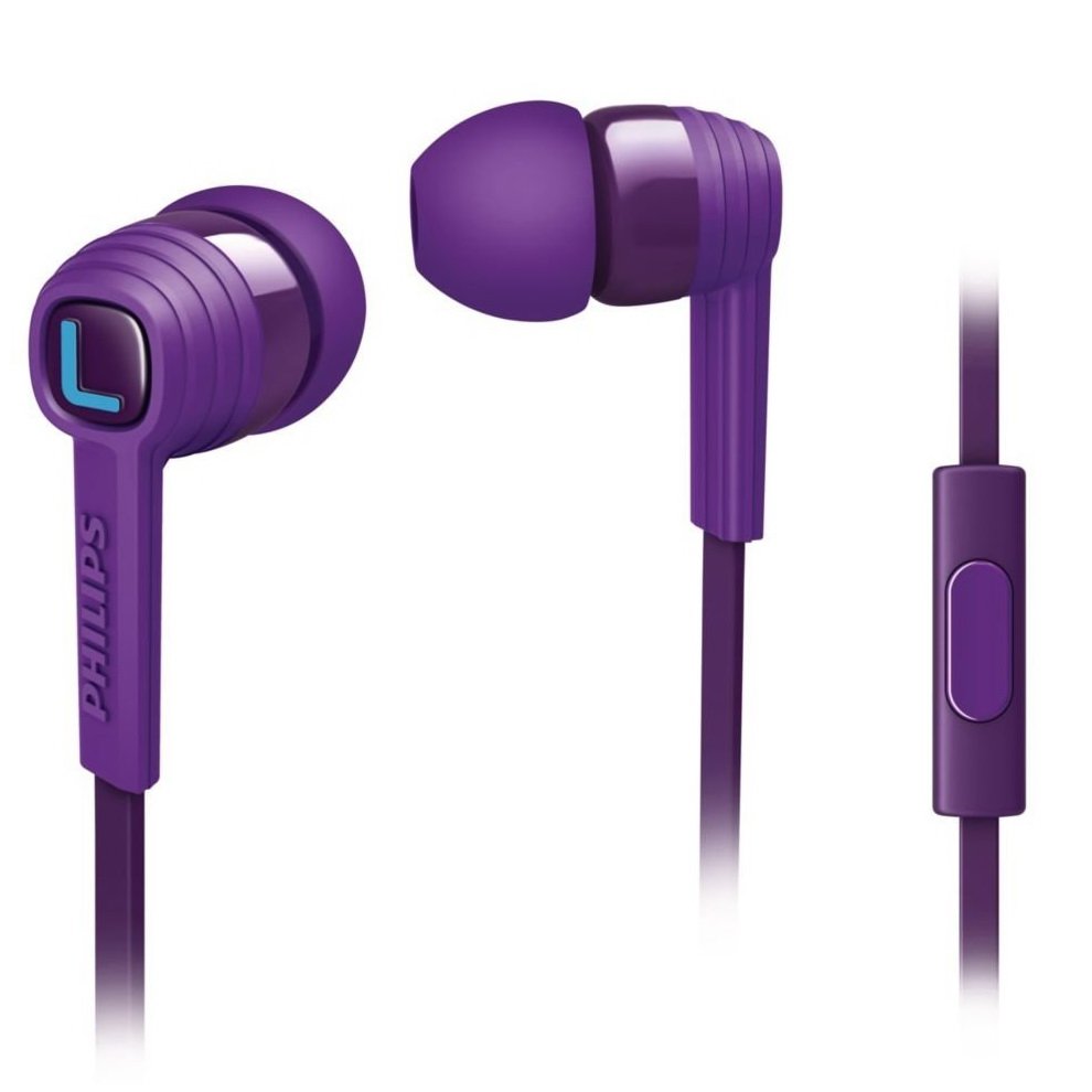 Philips SHE7055PP/00 CitiScape Indies Collection In Ear Headphones with Mic - Purple