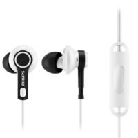 Philips SHQ2305WS/00 ActionFit Stereo Headphone with Mic (Black/White)