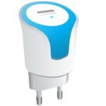 Portronics AC- USB PLUG 1 A ADAPTER Travel Charger with USB - Blue