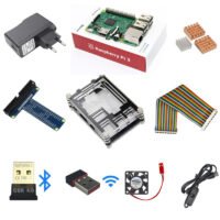 Raspberry Pi 3 Model B Starter Kit +1 Acrylic Case +2.5A Power Supply + USB Cable + Fan + GPIO Adapte