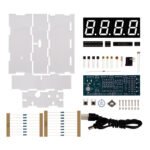 Red LED Electronic Clock Time Thermometer Microcontroller Digital Clock DIY Kit With PDF Tutorial