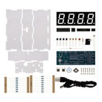 Red LED Electronic Clock Time Thermometer Microcontroller Digital Clock DIY Kit With PDF Tutorial