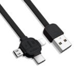 Remax 3 in 1 high speed Charging / data transfer cable for iPhone , Android (micro usb) and Type - C smartphones