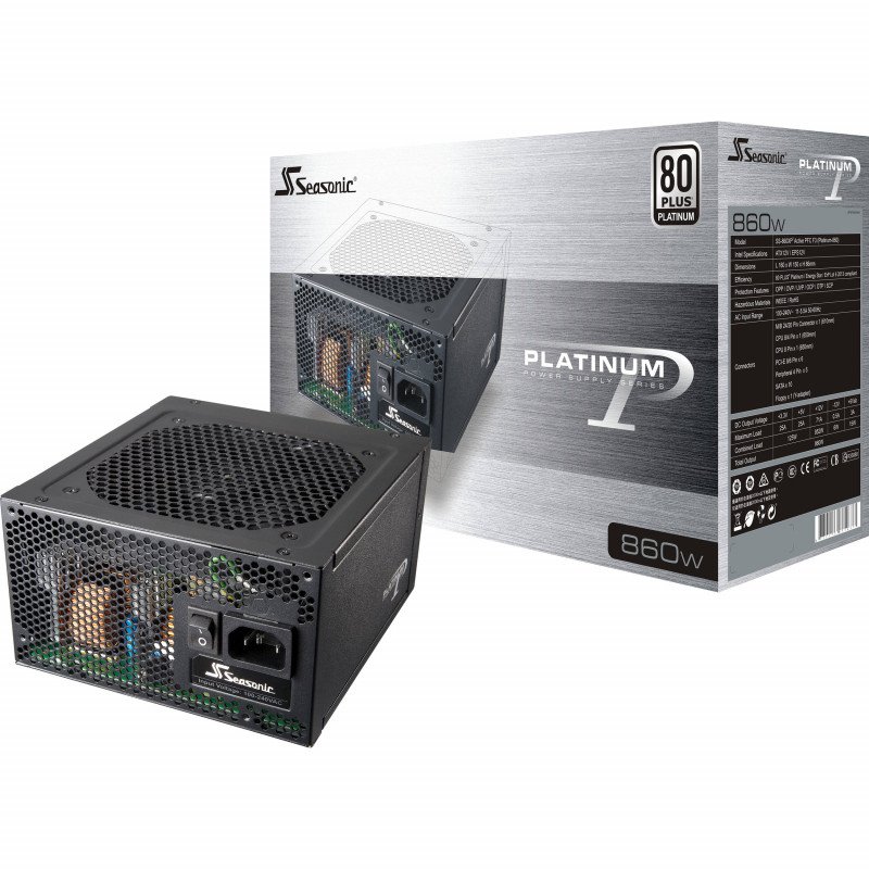 SEASONIC PLATINUM 860 SMPS -- PLATINUM SERIES 860 WATT 80 PLUS® PLATINUM CERTIFICATION