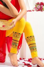 Printed Yellow Legging with Multi Print