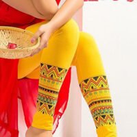 Printed Yellow Legging with Multi Print