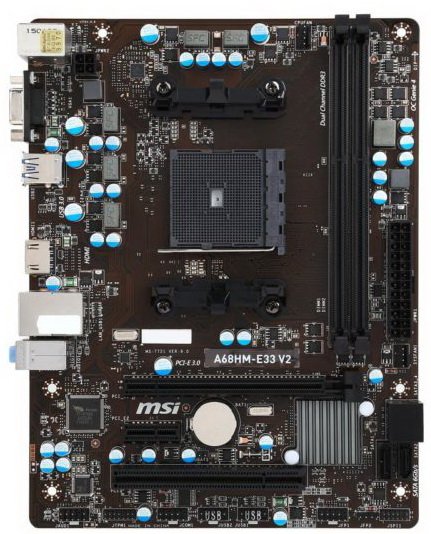MSI A68HM-E33 V2 FM2+ AMD A68H SATA 6Gb/s USB 3.0 HDMI Micro ATX AMD Motherboard