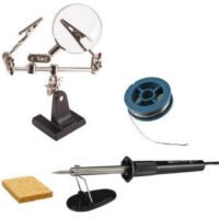 Soldering Starter Tool Kit - 30W Iron / Solder / Sponge & Helping Hand