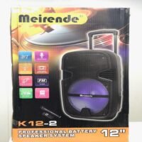 Trolley speaker with volume controls for speaker & mic  wireless mic  fm radio  rod stand support USB and memory card support