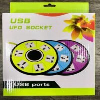 UFO socket spike guard (5 socket with 2 USB) with long wire