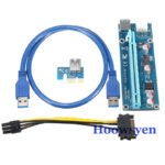 USB 3.0 PCI-E Riser Express 1X 4x 8x 16x Extender Riser Adapter Card SATA 15pin Male to 6pin Power Cable