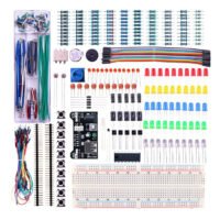 Upgraded Electronics Kit Power Supply Module, Jumper Wire, Precision Potentiometer, 830 tie-points Breadboard for Arduino