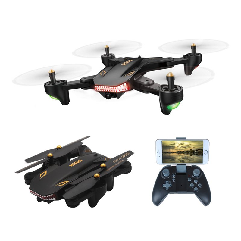 VISUO XS809S Battle Sharks Foldable RC Quadcopter WiFi FPV 2.0MP HD Wide Angle Camera Selfie Drone RTF