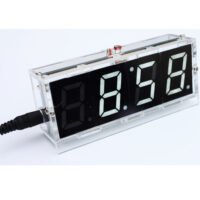 White LED Electronic Clock Microcontroller Digital Clock Time Thermometer DIY Kit With PDF Tutorial